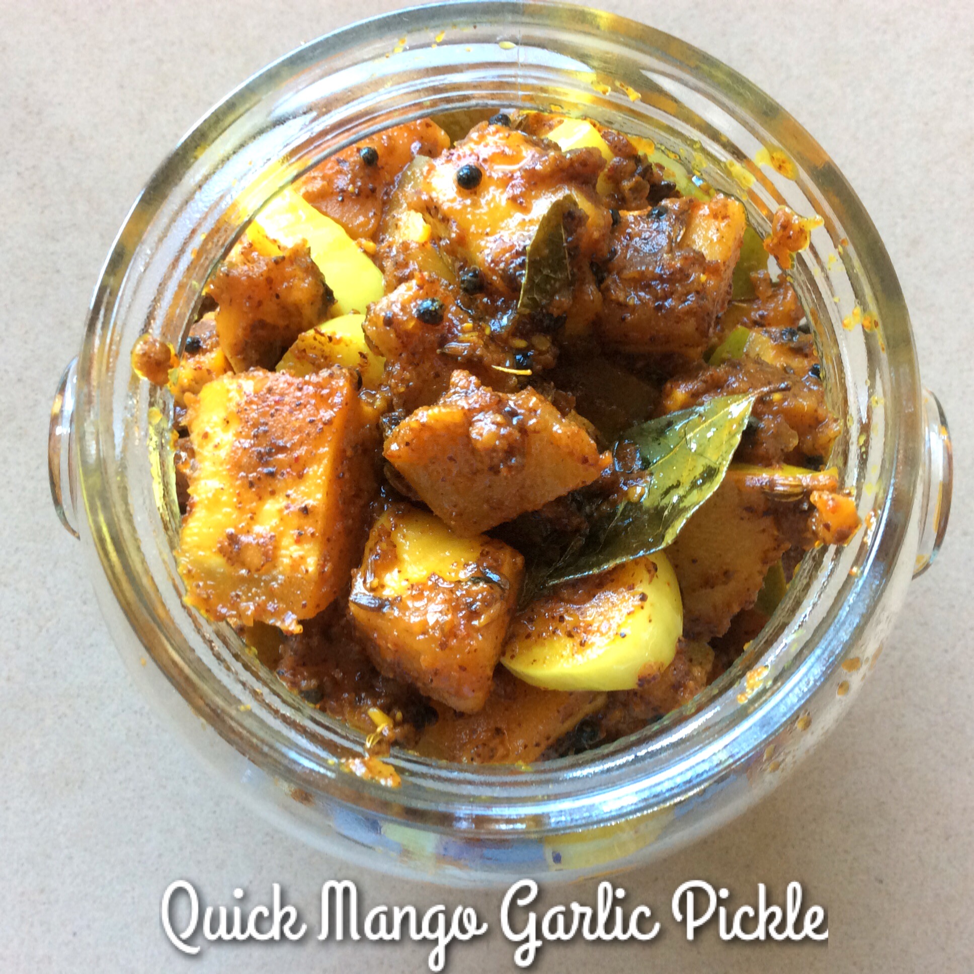 Quick Mango Garlic Pickle