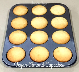 Cupcake pan with Vegan Almond Cupcakes