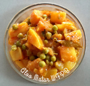 ALOO MATAR WFPB in a round glass bowl