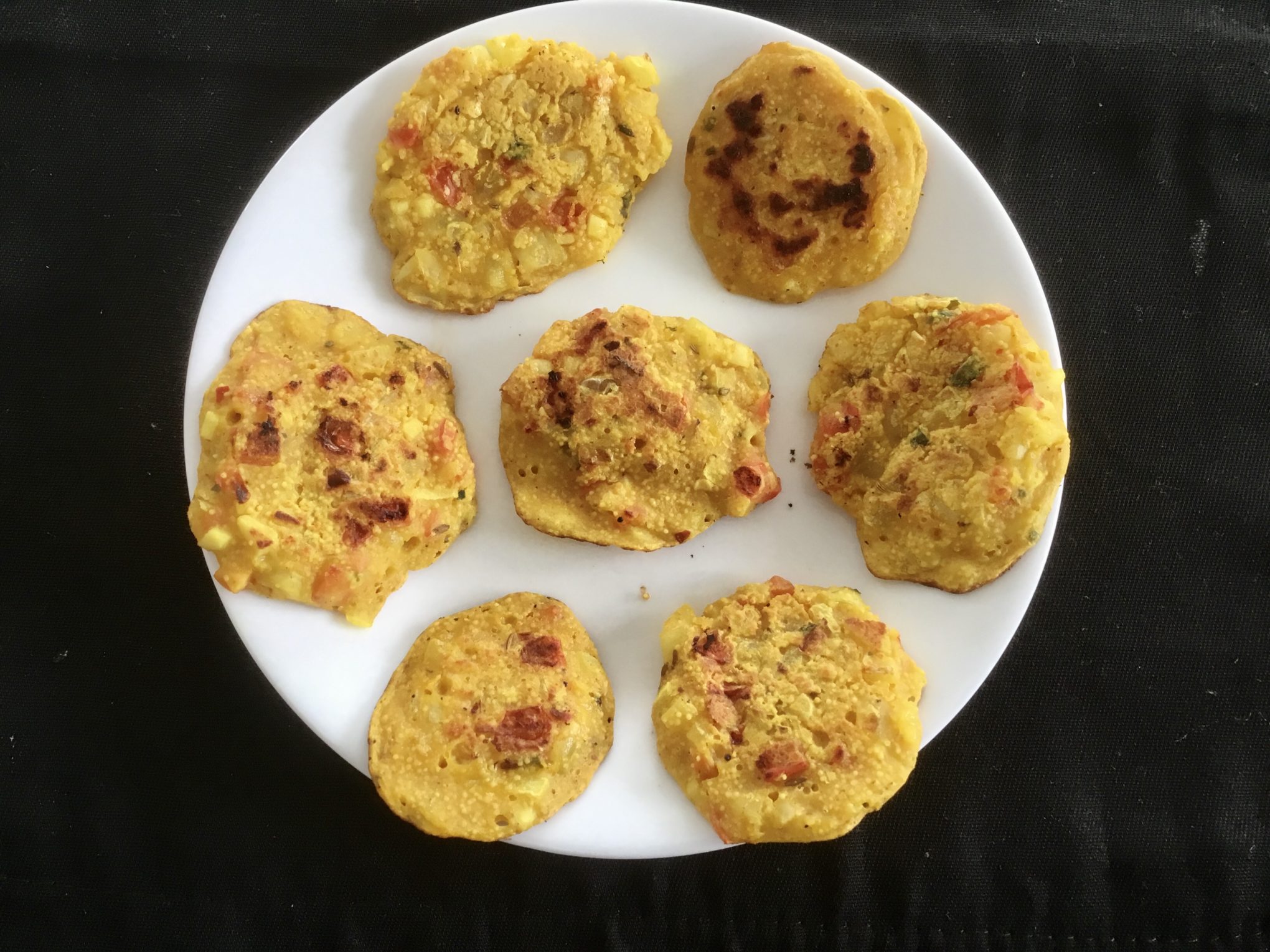 7 Mini Chickpea Flour Omelette on a white plate